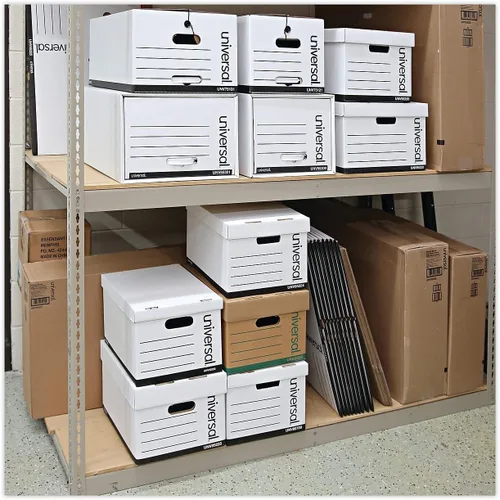 Vista 6 de Universal 85700 Caja de almacenamiento extra fuerte con tapa, carta/legal, 12 x 15 x 10, blanco, 12/cartón
