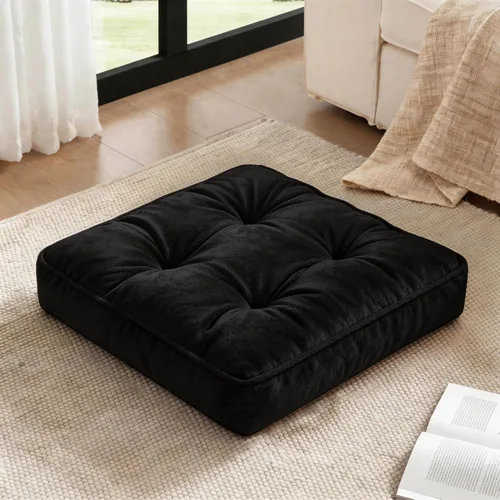Vista 7 de Big Hippo Almohadillas cuadradas para silla con lazos, almohadillas de asiento suaves y gruesas para oficina, hogar o automóvil, 17 x 17 pulgadas