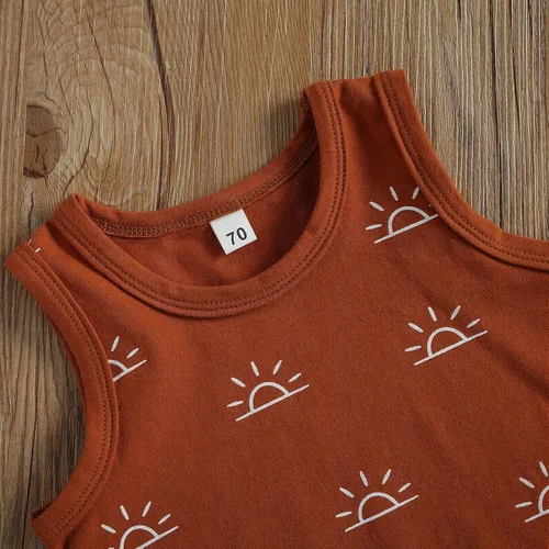 Vista 3 de Amiblvowa Newborn Infant Baby Boy Shorts Set Camisole Tank Top Jogger Shorts Outfit 2Pcs Summer Casual Clothes