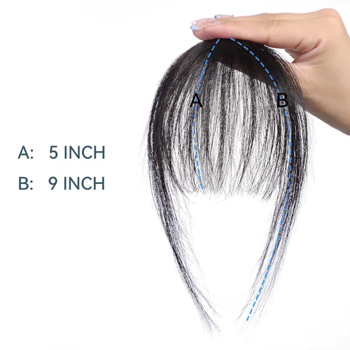 Vista 2 de HAIRCUBE Flequillo de cabello 100% humano, flecos de clip con sienes, extensiones de flequillo para mujer, extensión de flequillo para uso diario