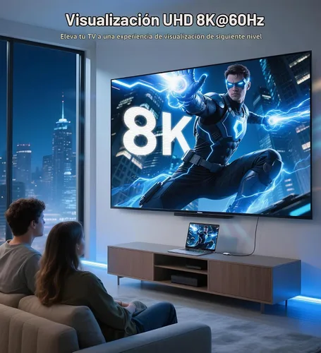 Vista 6 de Cable Matters Adaptador USB C a HDMI 2.1 de 48 Gbps con carga de 140 W