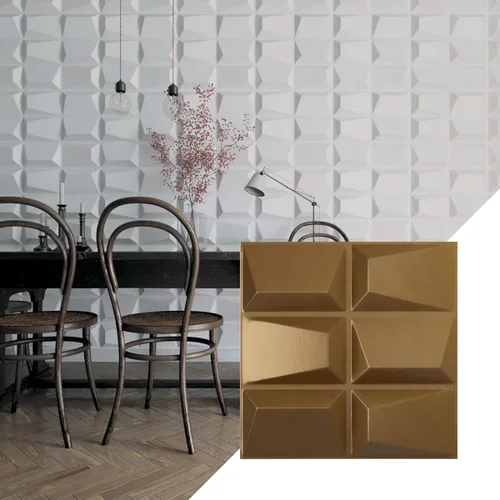 Vista 21 de Ekena Millwork WP20X20STWH 19 5/8 pulgadas de ancho x 19 5/8 pulgadas de alto Stratford EnduraWall Decorativo 3D Panel de pared cubre 2.67 pies