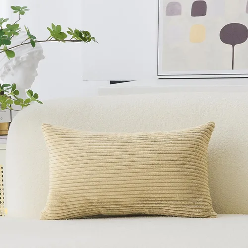 Vista 55 de Home Brilliant Funda de almohada de primavera de 18x18 pulgadas, funda de almohada de terciopelo a rayas para silla y sofá, funda de almohada
