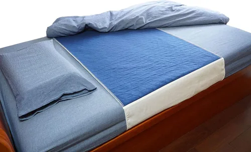 Vista 10 de Paquete de 2 almohadillas de algodón reutilizables de capa superior de algodón de 34 x 36 pulgadas, almohadillas para cama de incontinencia