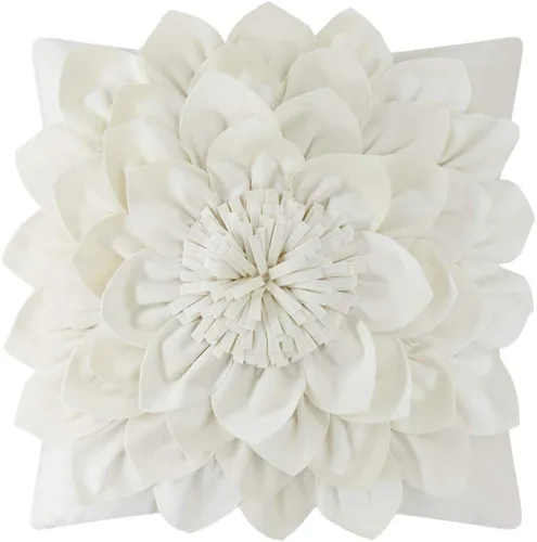 Vista 8 de OiseauVoler Fundas de almohada decorativas con flores 3D de 18 x 18 Verde manzana