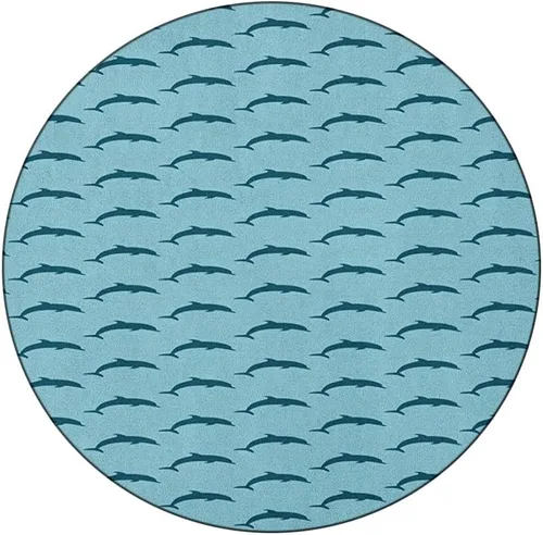 Vista 14 de Mantel redondo de vinilo ajustable, mantel de poliéster con estampado de delfín, diseño de delfines de San Valentín, bailando, se ajusta a mesas