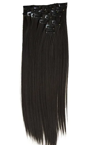 Vista 12 de Prettyshop - Juego de 8 extensiones de pelo con clip, de 24 pulgadas, tamaño XXL, onduladas, rizadas o lacias, resistentes al calor