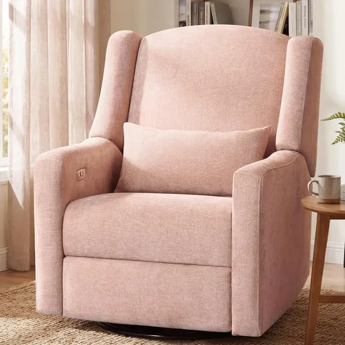 Vista 10 de Mecedora reclinable giratoria eléctrica, gran comodidad, para Crema