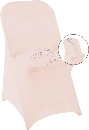 Vista 15 de magalo Paquete de 12 fundas para sillas plegables de elastano negro, impermeables, elásticas, para bodas, fiestas, banquetes de comedor y otros