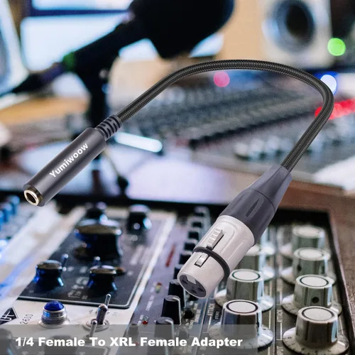 Vista 4 de Cable XLR hembra a hembra de 1/4 de pulgada, cable de audio hembra de 3 pines a enchufe de 0.250 in, conector XLR Jack a TS/TRS adaptador de cuarto