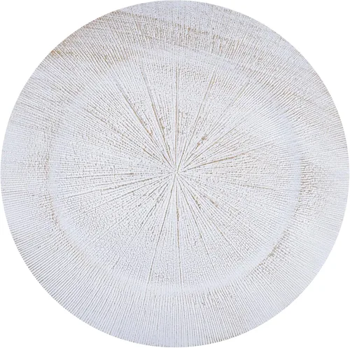 Vista 13 de Platos Base Blancos Antiguos de 13", Plato Base Redondo para Platos de Cena, Platos Base Estilo Granja, Platos Base Rústicos para Fiestas, Cenas