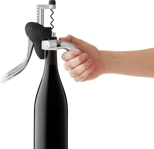 Vista 4 de Houdini Sacacorchos Abridor de vino, incluye cortador de papel de aluminio y espiral extra, negro