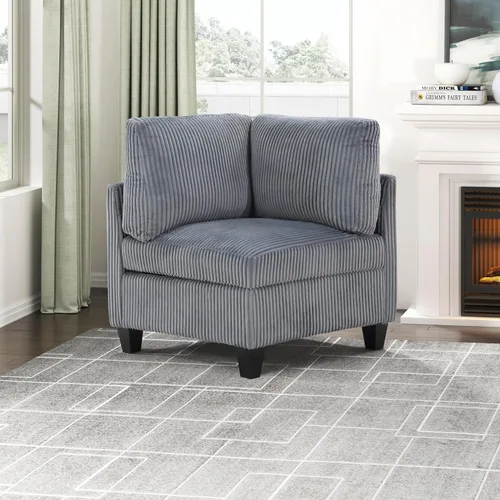 Vista 8 de Lexicon Sofá modular modular para sala de estar, asiento de esquina de pana con almacenamiento, unidades de sofá modular seccional, silla tapizada