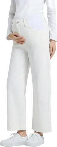 Vista 13 de BLENCOT - Pantalones de maternidad para mujer de cintura alta, pierna ancha y elástica de mezclilla, ropa de embarazo