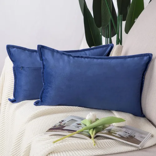 Vista 36 de MADIZZ Juego de 2 fundas de almohada decorativas de terciopelo súper suave con borlas, estilo de lujo, funda de almohada para sofá y dormitorio