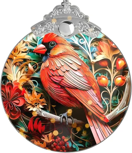 Vista 11 de Adornos de Navidad cardenales, adorno cardenal, simbolizando amor y memoria, elegante regalo de recuerdo navideño para familiares y amigos