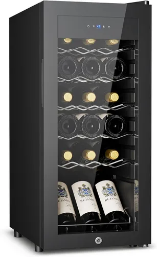 Vista 9 de Feelfunn Refrigerador de vino de 12 botellas, refrigerador de vino