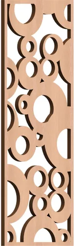 Vista 163 de 9 3/8"W x 24 3/8"H x 1/4"T Farwell Decorativos Paneles de Pared de Madera Calado, Hickory
