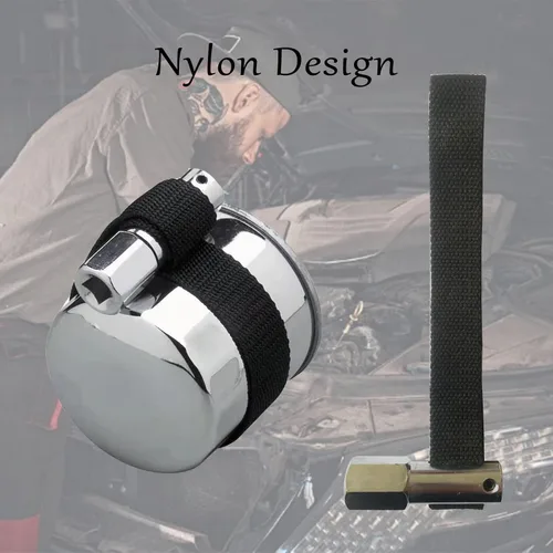 Vista 7 de Llave de filtro de aceite de correa de nailon serie 1/2, acero al carbono, 40CR, 4.72 pulgadas