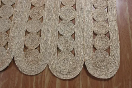 Vista 7 de Alfombra de área kilim de 2 x 3 pies, alfombra trenzada de yute beige, alfombra geométrica kilim de 0.27 pulgadas, alfombra de tejido plano