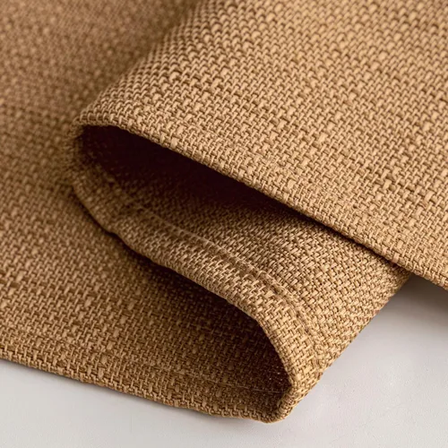 Vista 5 de MIULEE Cortinas texturizadas de lino sintético marrón natural de 84 pulgadas de largo, juego de 2 paneles para sala de estar y dormitorio, tejido