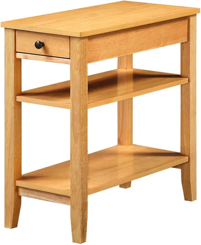 Vista 17 de Convenience Concepts American Heritage Mesa Auxiliar de Cabecera con Cajón de 23.5" - Mesa Clásica de Sala de Estar con Estante de Almacenamiento