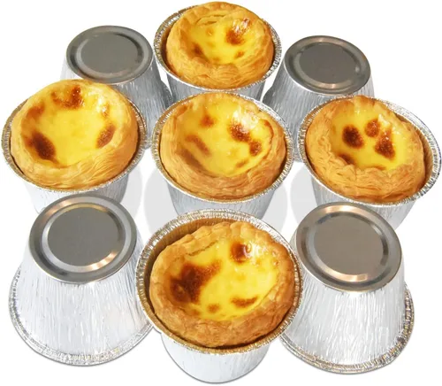 Vista 6 de Vasos de aluminio para hornear, Ramekin desechables de 4 onzas, revestimientos de papel plateado para cupcakes, 150 piezas de aluminio para hornear