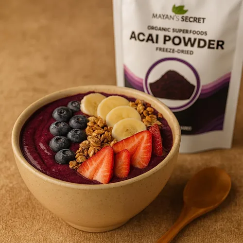 Vista 6 de Mayan's Secret - Polvo orgánico de acai liofilizado - 4 oz (114 g) Perfecto para batidos, cuencos, postres y bebidas Superalimento Antioxidante