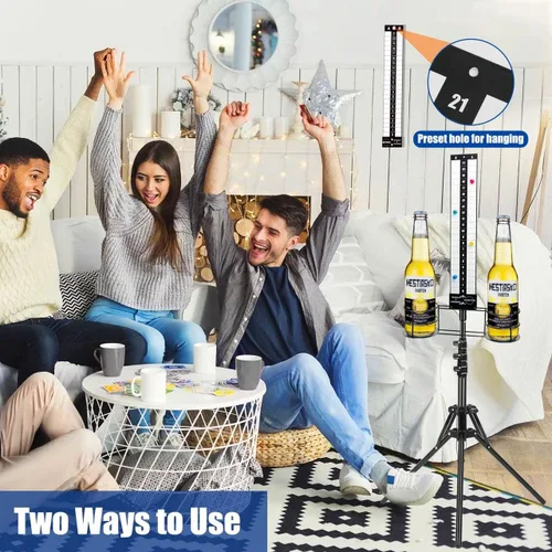 Vista 6 de Cornhole Scoreboard 2 Sets, Metal Magnetic Cornhole Score Keeper with Drink Holder, Easy to Assemble, Score Tracking, Perfect Score Tracking