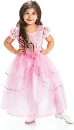 Vista 9 de Little Adventures Pink disfraz de vestido de princesa para niñas