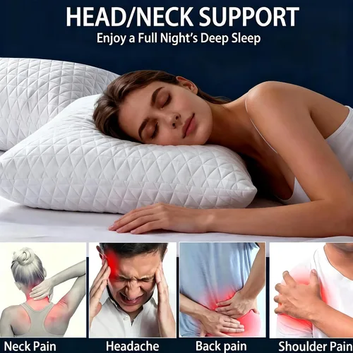 Vista 6 de KEYOOHOME Almohadas de espuma viscoelástica trituradas para dormir, juego de 2 almohadas de cama de tamaño estándar, ajustables, buenas para dormir
