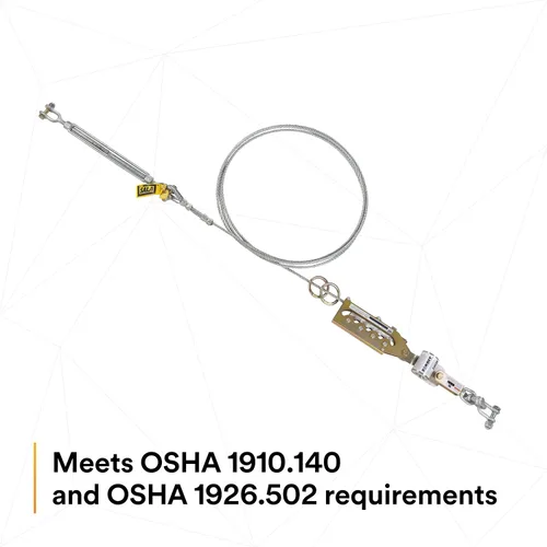Vista 6 de 3M DBI-SALA Sayfline 7602090 Sistema de línea de vida horizontal, cable de 90 pies con terminación Wedgegrip, tensor de tensor, absorbente