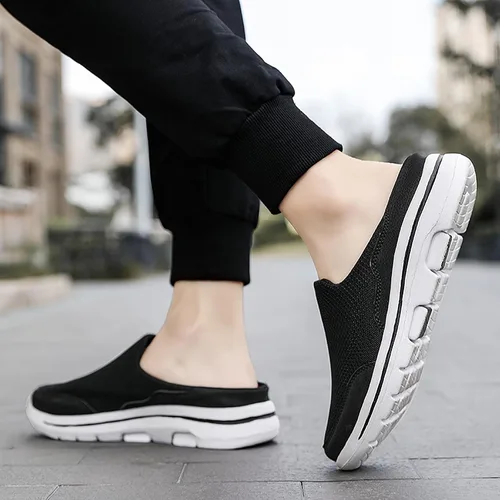Vista 7 de Zapatos de jardín para hombre, zuecos casuales para mujer, pantuflas de casa para exteriores, suela antideslizante, cómodas, sin cordones