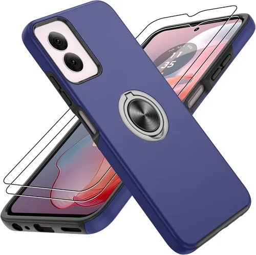 Vista 51 de Gritup - Funda para Galaxy A05S con protector de pantalla HD×2, funda protectora para teléfono a prueba de golpes con soporte magnético de anillo