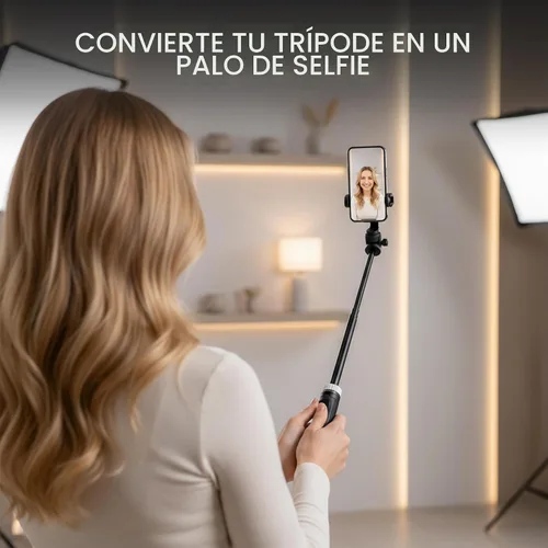 Vista 3 de Audience Trípode de teléfono de 70 pulgadas y palo para selfie, soporte extensible 3 en 1 con control remoto Bluetooth para iPhone y Android