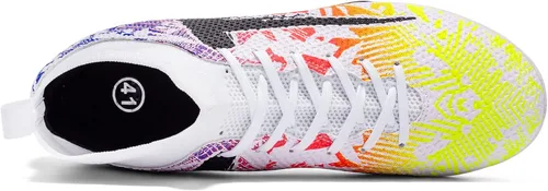 Vista 6 de Turf - Zapatos de fútbol para hombre y mujer, tacos de fútbol FG, para niños grandes, niñas, jóvenes, botas de fútbol de entrenamiento TF