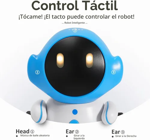 Vista 3 de GILOBABY Juguetes de Robot, Juguetes Inteligentes Recargables que Hablan para Niños, Robótica Inteligente con Sensor Táctil Controlado por Voz