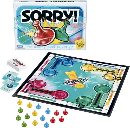 Vista 3 de Hasbro Gaming Lo siento! Juegos de mesa familiares para niños y adultos, de 2 a 4 jugadores, edades de 6 años en adelante (Exclusivo de Amazon)
