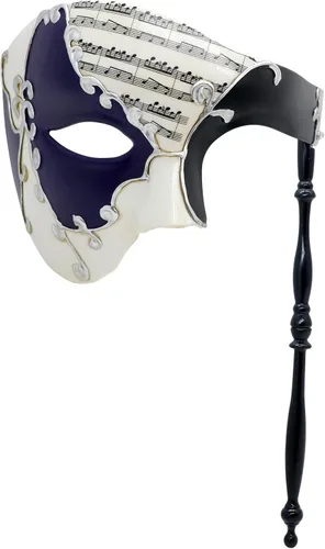 Vista 15 de Thmyo Handheld Half Face Men's Phantom Of The Opera Vintage Venetian Carnival Masquerade Mask with Holding Stick