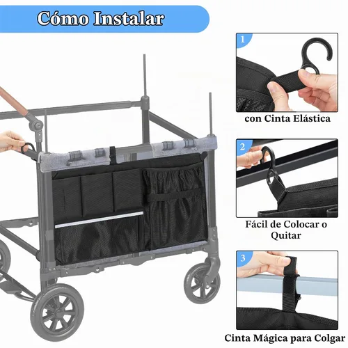 Vista 6 de HODRANT Red de carga para cochecito compatible con los modelos WONDERFOLD