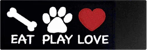 Vista 5 de Eat Play Love for Dog Lover - Parche bordado para perro, chaleco/arneses, insignia, gancho y bucle, emblema