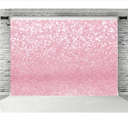 Vista 5 de Lofaris Telón de fondo de fotografía Bokeh rosa con puntos brillantes simulados, fondo abstracto de halos brillantes para baby shower, decoración