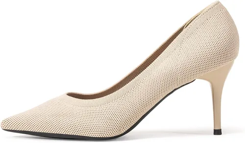 Vista 2 de LYTIYO Zapatos de tacón bajo con punta puntiaguda para mujer