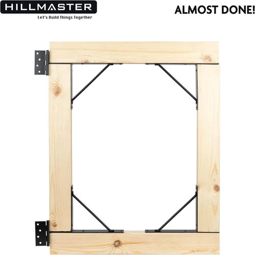 Vista 4 de HILLMASTER Soporte de esquina para puerta, resistente y antihundimiento, kit de marco de puerta ajustable para cercas de madera, puertas