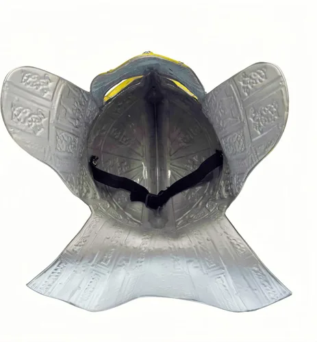 Vista 8 de Casco anglosajón de estilo vikingo para disfraz de látex inspirado en Sutton Hoo, cosplay medieval, ajustable para LARP