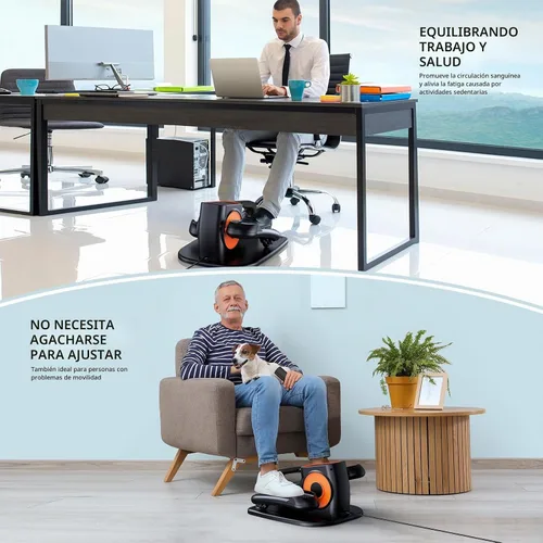 Vista 6 de Under Desk Elliptical Machine, Electric Ellipse Leg Exerciser While Sitting for Seniors, Quiet Portable Elliptical Machine with 12 Adjustable Negro