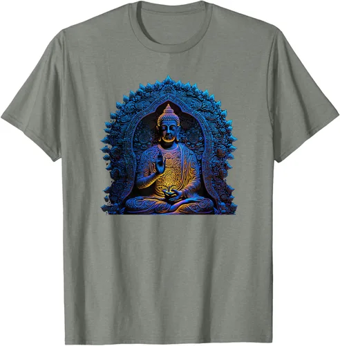 Vista 72 de Estatua de Buda Yoga Budismo Zen Buddhism Meditation T-Shirt Negro