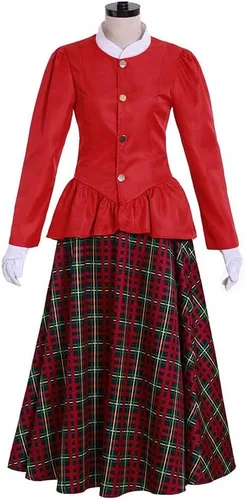 Vista 4 de Charles Dickens Caroler Costume Victorian Yuletide Lady Women's Christmas Caroler Costume Dress