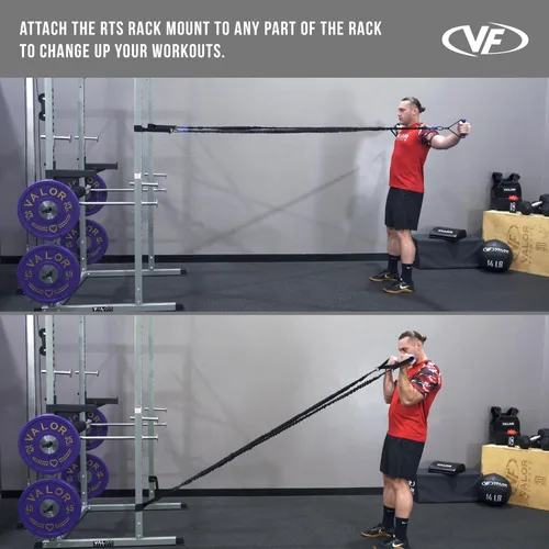 Vista 7 de Valor Fitness Bandas de resistencia – 5 libras a 25 libras – Mosquetones adjuntos y 2 bandas por opción de peso con asas – Funda cubierta