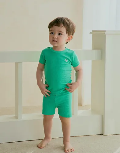 Vista 3 de moimoln Ropa de dormir de algodón de viscosa de bambú de alta calidad 6M-5T acanalada para bebés, niñas y niños, verano fresco